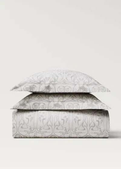 Mango Home Housse De Couette Coton Percale Imprimé Ornemental Lit 180/200 Cm Gris Clair/pastel - Home - Lit 180
