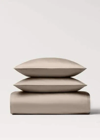 Mango Home Housse De Couette Coton Satin 600 Fils Lit 90 Cm Gris Clair/pastel - Home - Lit 90 Cm -