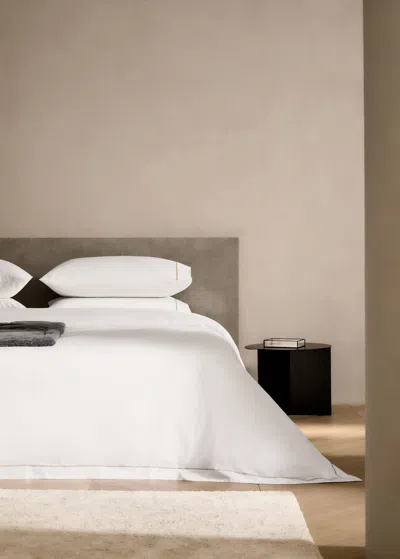 Mango Home Housse De Couette Percale De Coton Détail Feston Lit 150/160 Cm Marron Moyen - Home - Lit 150/160 Cm