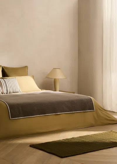 Mango Home Washed Satin Cotton Duvet Cover With Double Stitching For 135 Cm Bed Ochre