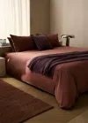 Mango Home Housse De Couette Popeline De Coton Double Surpiqûre Lit 180/200 Cm Rose Géranium - Home - Lit 180/2