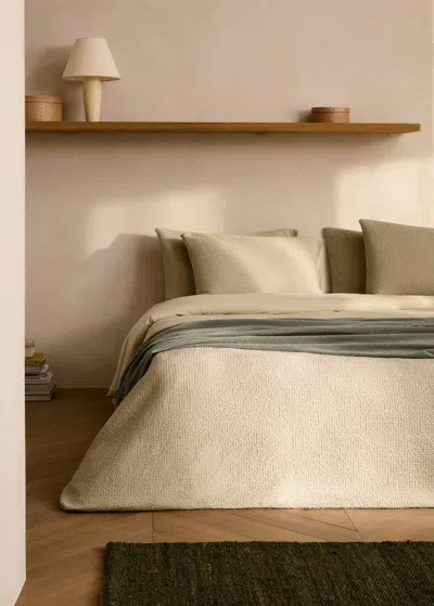 Mango Home Percale Cotton Waffle Duvet Cover For 135 Cm Bed Sand