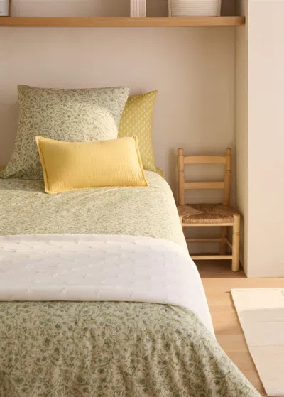 Mango Home Housse De Couette Enfant Percale De Coton Imprimé Fleuri Lit 90 Cm Vert Forêt - Home - Lit 90 Cm - M In Forest Green