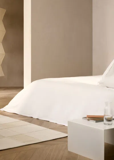 Mango Home 300-thread Count Cotton Percale Duvet Cover For 135/140 Cm Bed Ecru