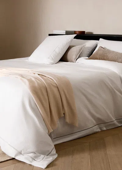 Mango Home Cotton Percale Duvet Cover With Hemstitch For 135/140 Cm Bed White