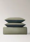 Mango Home Reversible Cotton Percale Duvet Cover For 90 Cm Bed Olive Green