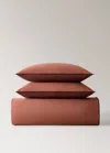 Mango Home Reversible Cotton Percale Duvet Cover For 90 Cm Bed Medium Pink In Orange
