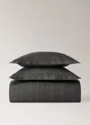 Mango Home Percale Cotton Duvet Cover With Tailoring Print For A 90 Cm Bed Chocolate In Black