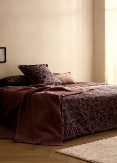 Mango Home Housse De Couette En Percale De Coton Imprimé Floral Bicolore Lit 135/140 Cm Rose - Home - Lit 135/1