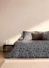 Mango Home Housse De Couette Percale De Coton Imprimé Fleuri Bicolore Lit 180/200 Cm Vert D´eau - Home - Lit 18