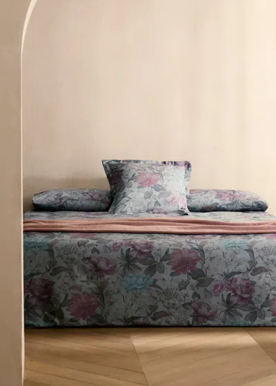 Mango Home Housse De Couette En Percale De Coton Imprimé Floral Multicolore Lit 150/160 Cm Vert D´eau - Home -
