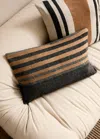 Mango Home Linen Woven Striped Cushion Cover 40x60 Cm Medium Grey