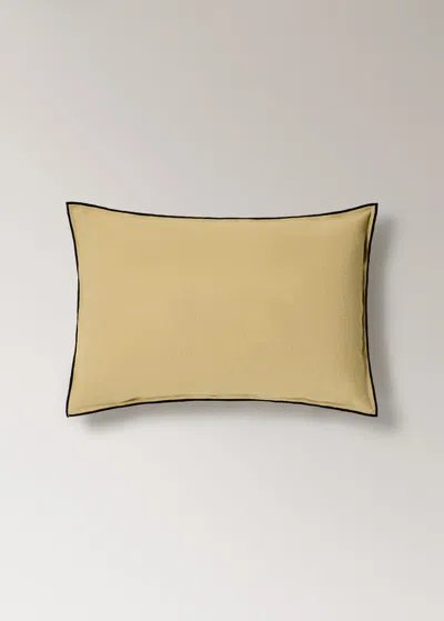 Mango Home Linen Cotton Cushion Cover Overlock Tab 40x60 Cm Mustard