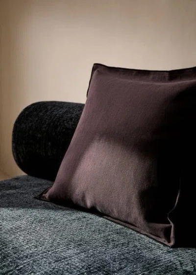 Mango Home Piping Cotton Linen Cushion Cover Blackberry