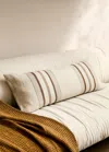Mango Home Linen Cushion Cover With Woven Stripes 35x90 Cm Ochre