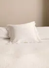 Mango Home Cotton Bed Cushion Cover With Ruffle Finish 50x50 Cm Ecru