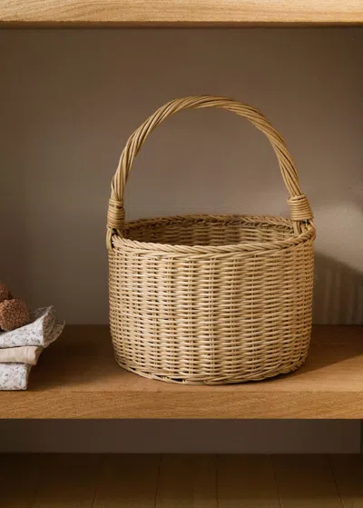 Mango Home Large Rattan Basket With Handles Brown