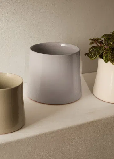 Mango Home Large Terracotta Planter Light/pastel Grey In Gray