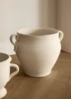 Mango Home Large Terracotta Vase With Handles Off White