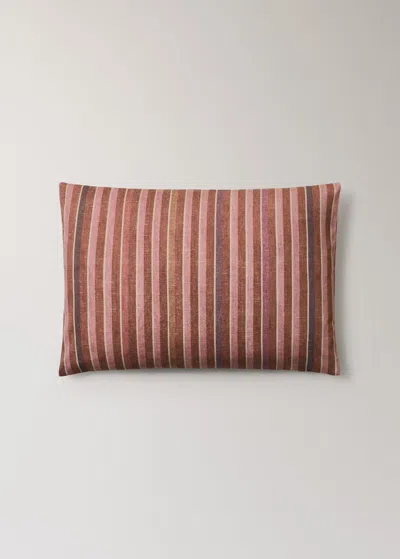 Mango Home Housse De Coussin Lin Coton Rayure Imprimée 40x60 Cm Orange Brûlé - Home - 40x60cm -
