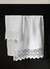 Mango Home Linen Towel With Lace Trim White