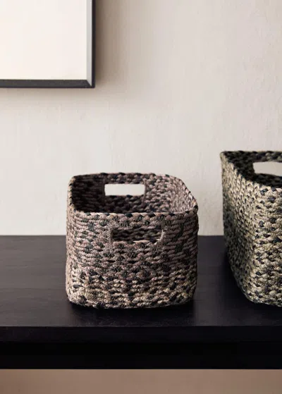 Mango Home Medium Melange Jute Basket Light/pastel Brown