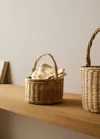 Mango Home Medium Rattan Basket With Handles Brown