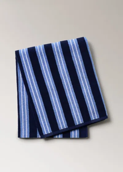 Mango Home Multi-coloured Striped Beach Towel Navy