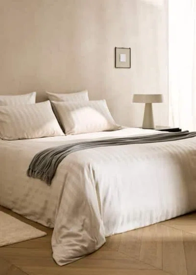 Mango Home Multi-stripe Satin Duvet Cover For 135cm Bed Beige