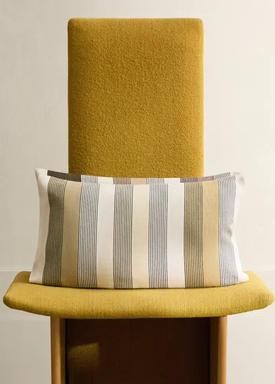 Mango Home Multi-striped Printed Cotton Cushion Cover 30x50 Cm Sand