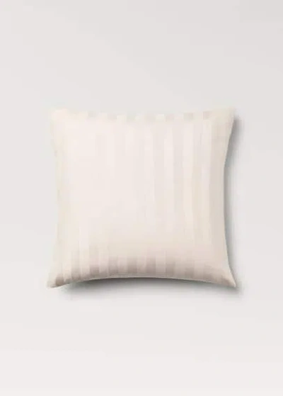 Mango Home Multistripe Satin Pillowcase 60x60cm Beige In White