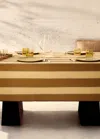 Mango Home Cotton Tablecloth With Resin Stripe 2 To 4 Guests Mustard