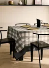 MANGO HOME COTTON CHECK-PRINT TABLECLOTH FOR 2 TO 4 DINERS MEDIUM BROWN