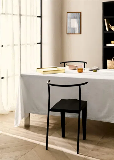 Mango Home Cotton Vanilla Tablecloth For 6 To 8 Diners Off White