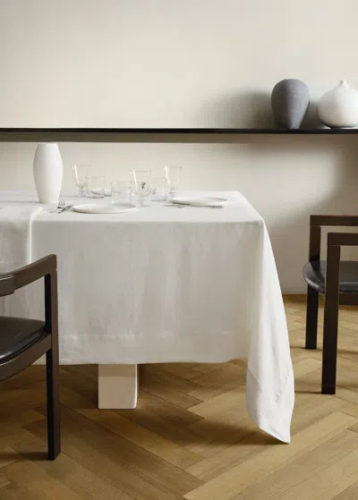 Mango Home Linen Tablecloth For 8 To 10 Diners White
