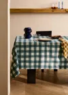 Mango Home Linen Tablecloth With Check Pattern For 6 To 8 Diners Mint Green