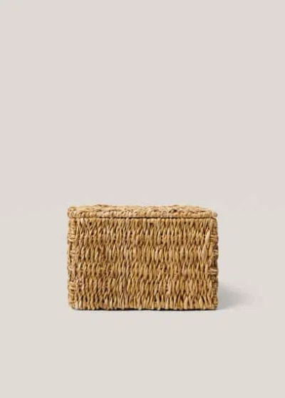 Mango Home Natural Fiber Basket With Lid 25x25cm Brown