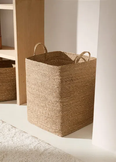 Mango Home Natural Fibre Rectangular Basket 35x49cm Brown