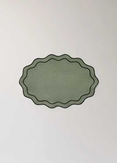 Mango Home Oval Resin Cotton Tablecloth Medium Green