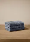 Mango Home Lot De 3 Serviettes Coton Bouclette Bleu - Home - 30x30cm -