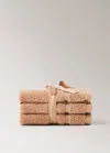 Mango Home Lot De 3 Serviettes Coton Bouclette Saumon - Home - 30x30cm -