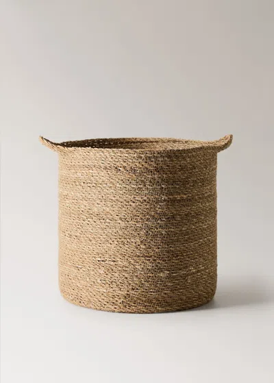 Mango Home Small Seagrass Basket With Handles Brown