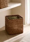 Mango Home Medium Square Rattan Basket Brown In Brown