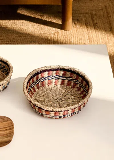 Mango Home Medium Colored Seagrass Basket Brown