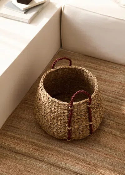 Mango Home Natural Fibre Coloured Hand Basket Brown