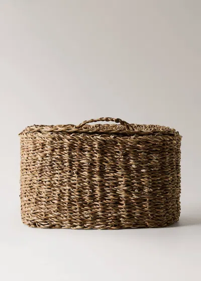 Mango Home Medium Oval Seagrass Basket Brown