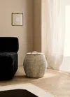 Mango Home Medium Natural Fibre Basket With Oval Design Brown