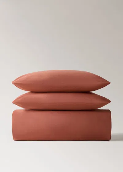 Mango Home Percale Cotton Duvet Cover King Bed Medium Pink