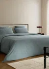 Mango Home Percale Cotton Duvet Cover Single Bed Blue
