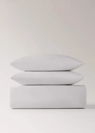 Mango Home Percale Cotton Duvet Cover Superking Bed Grey